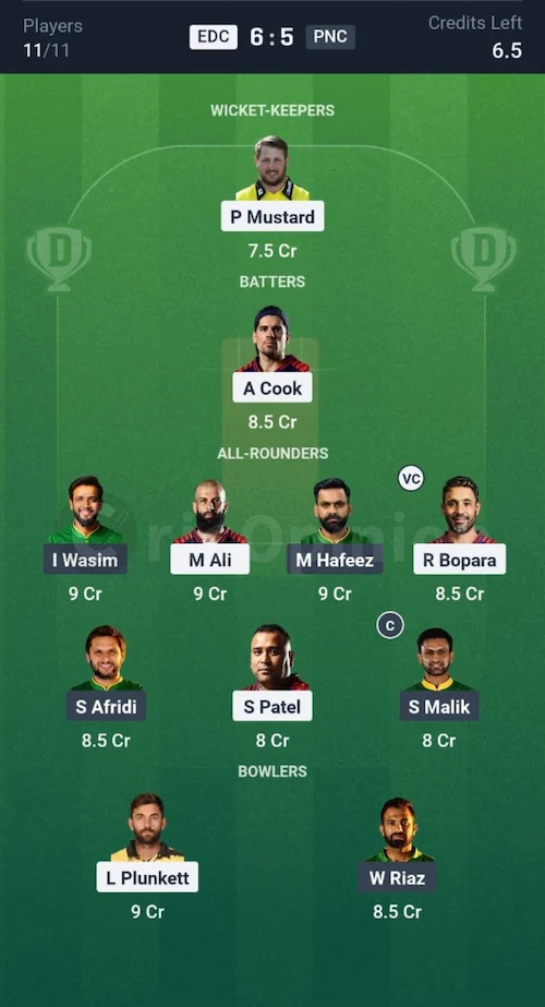 EDC vs PNC Dream11 Prediction Grand League Team