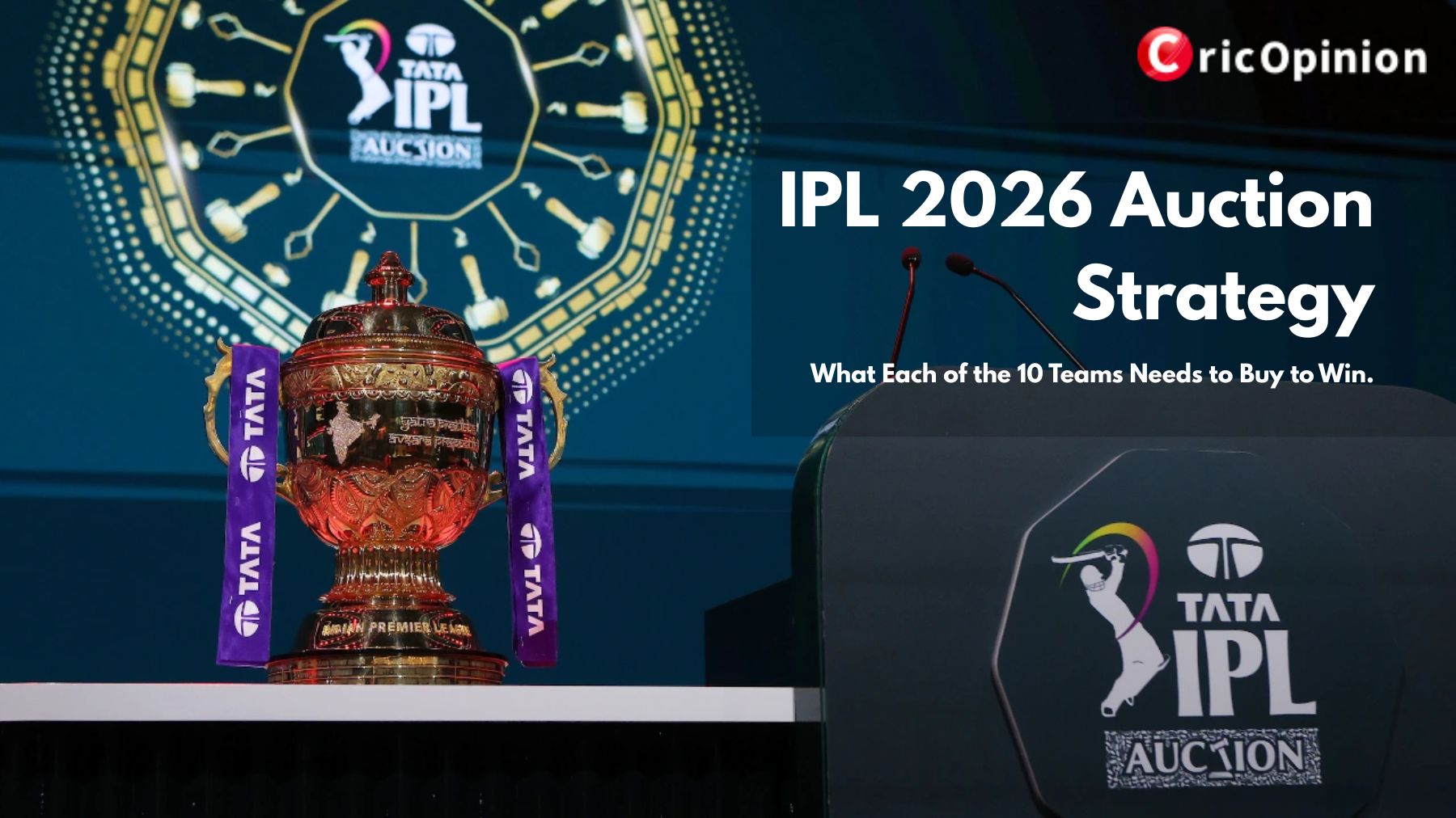 IPL 2026 Auction Strategy: What Each of the 10 Teams Needs to Buy to Win.
